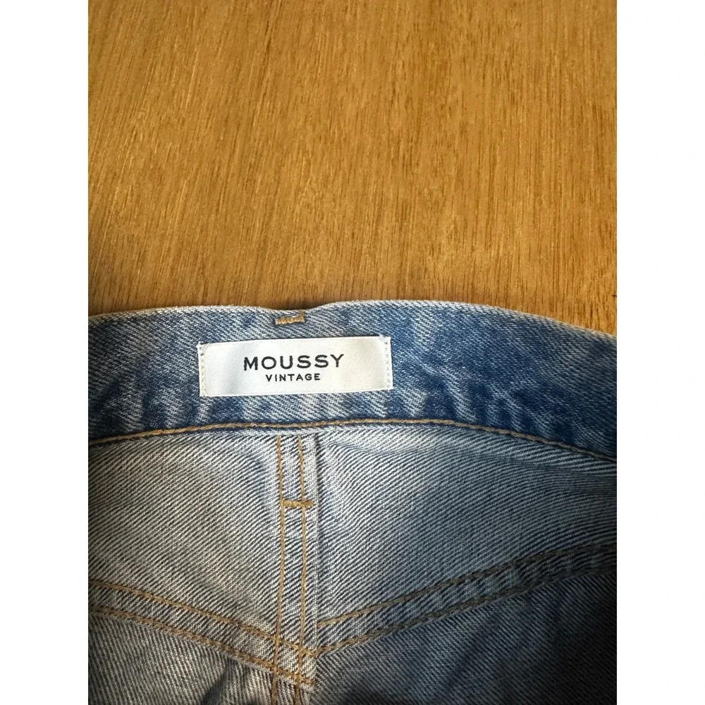 Moussy Vintage Distressed Ripped Destroyed Jeans Size 27 Light Wash Denim - Picture 6 of 11